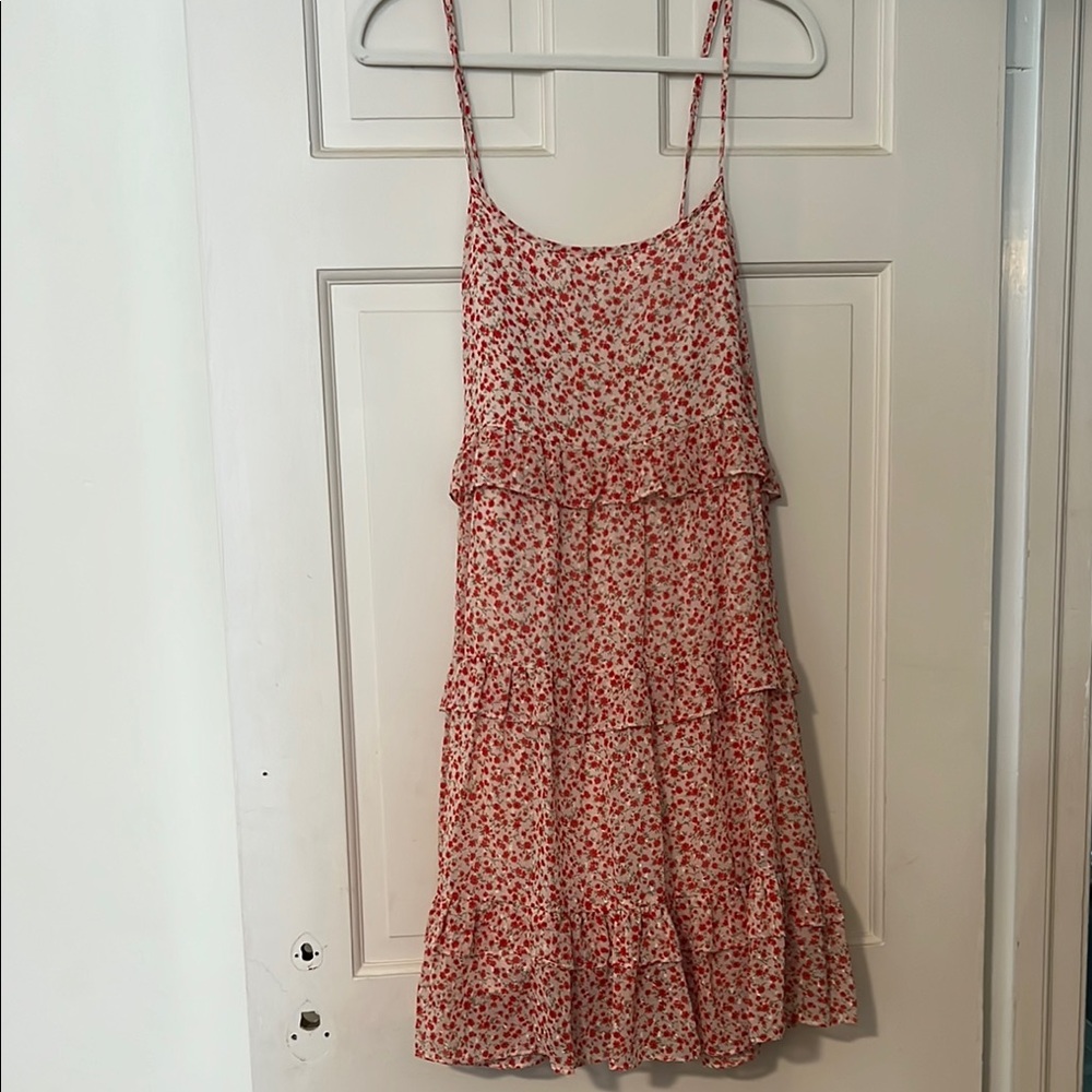 Hem & Thread Red Floral Midi Dress